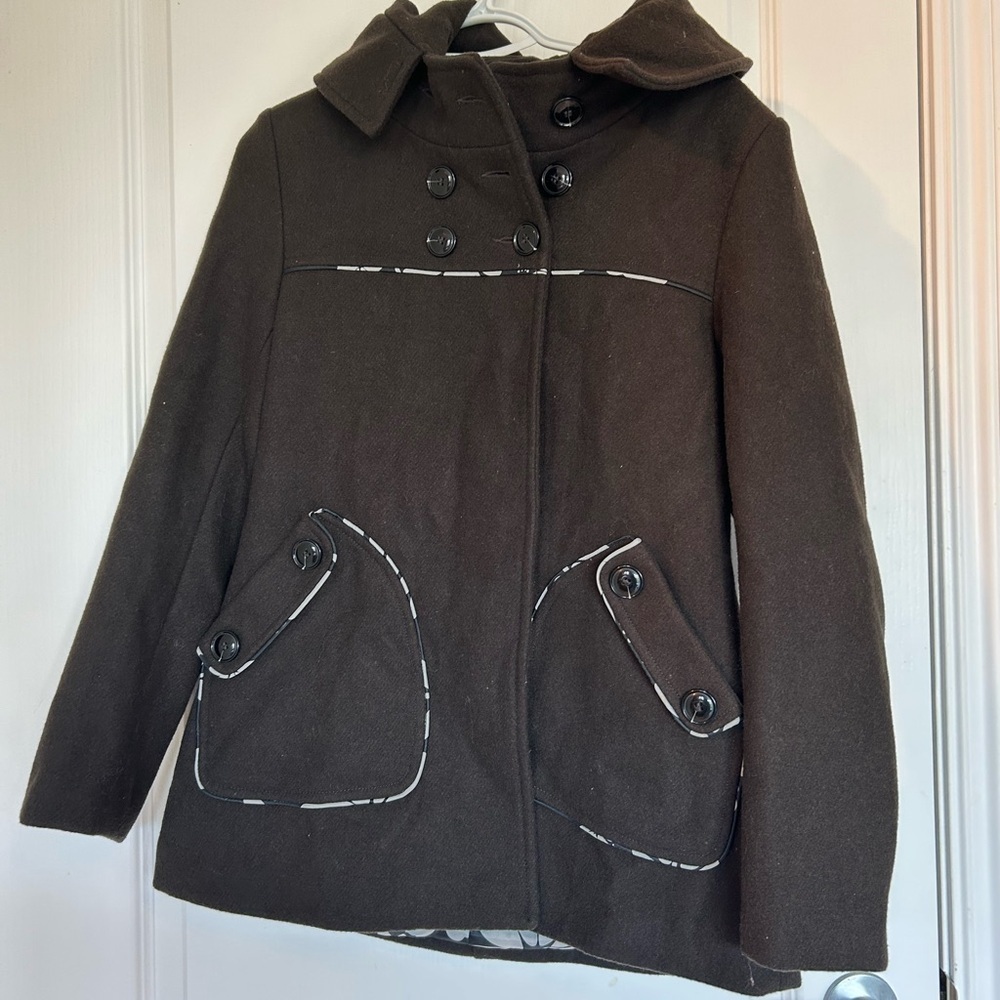 Brown Double-Breasted Women's Coat